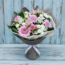 Букет цветов из:  Герберы, Альстромерии и Хризантемы #REPLACE_PRED# Мелехово