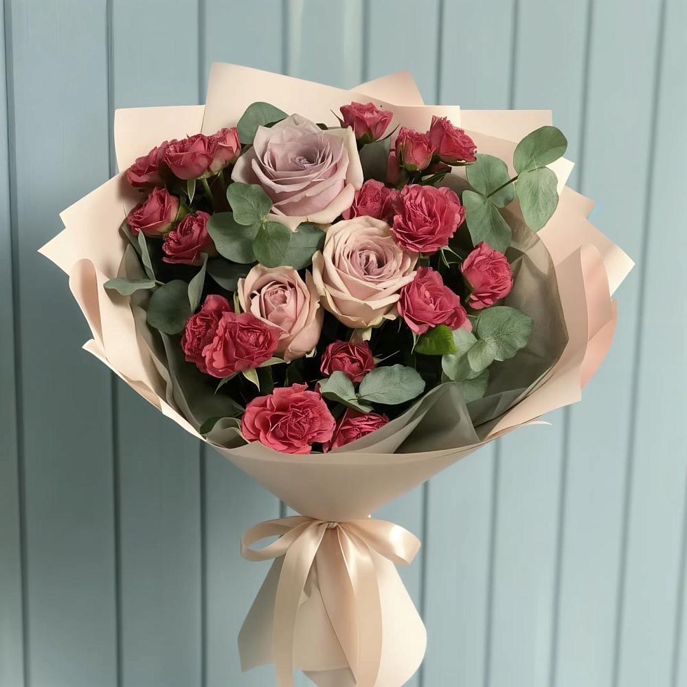 Букет цветов из: Гвоздики и Розы в Мелехово