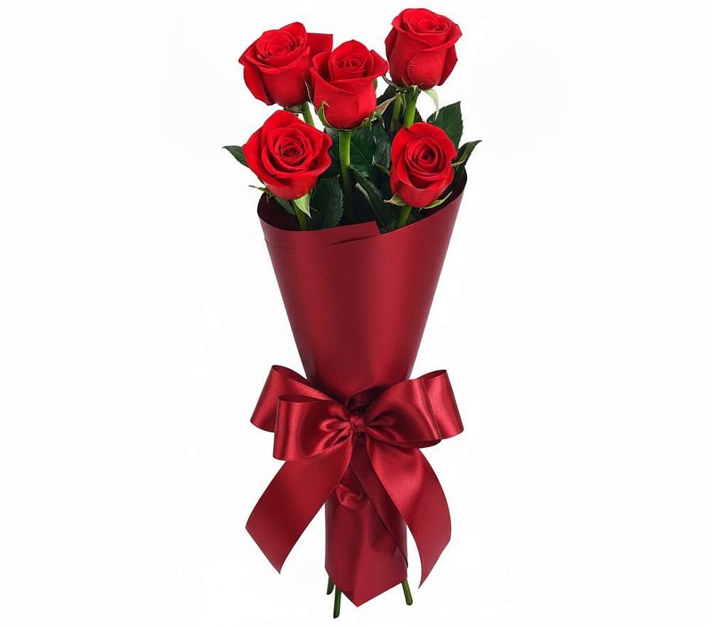 Букет 5 Красных роз Эдлесс Лав в Мелехово