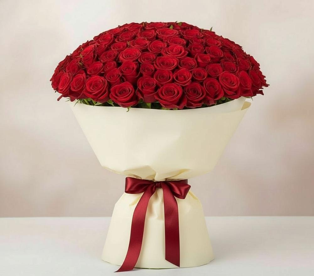 Букет 101 Красная роза Милано в Мелехово