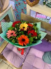 Букет цветов из:  Герберы, Хризантемы и Альстромерии #REPLACE_PRED# Мелехово