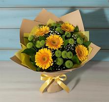 Букет цветов из:  Герберы и Хризантемы #REPLACE_PRED# Мелехово