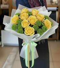 Букет цветов из:  Хризантемы и Розы в Мелехово