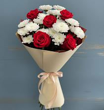 Букет цветов из:  Розы и Хризантемы в Мелехово