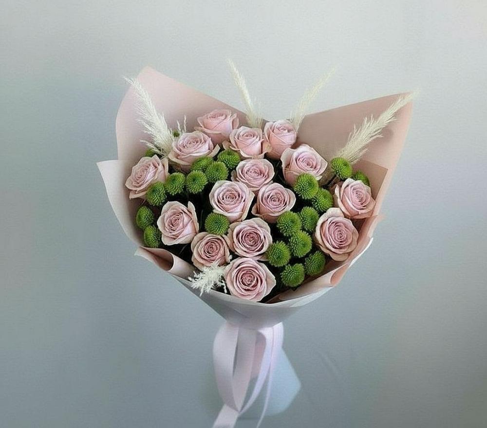 Букет цветов из: Розы и Хризантемы в Мелехово