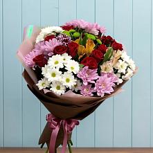 Букет цветов из:  Розы, Хризантемы и Альстромерии в Мелехово