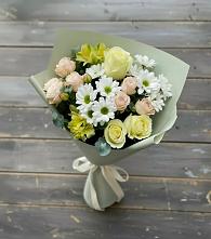 Букет цветов из:  Альстромерии, Розы и Хризантемы в Мелехово