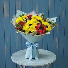 Букет цветов из:  Альстромерии и Хризантемы в Мелехово