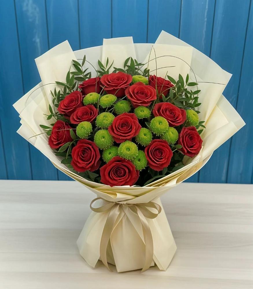 Букет цветов из: Розы и Хризантемы в Мелехово