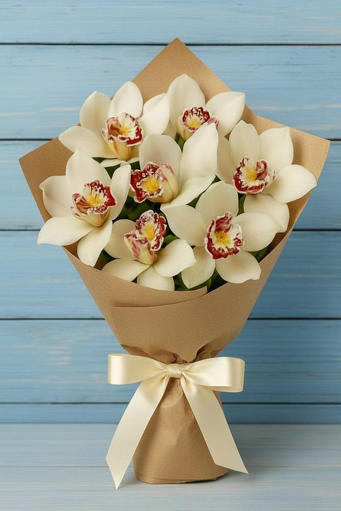 Букет цветов из: Орхидеи и Розы в Мелехово